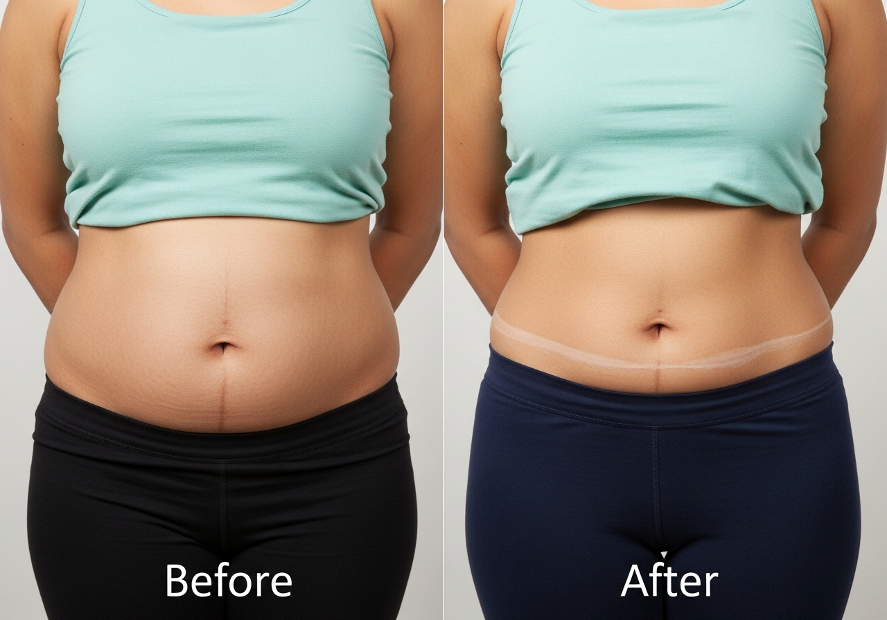 Tummy tuck abdominoplasty before and after results on Indian patient