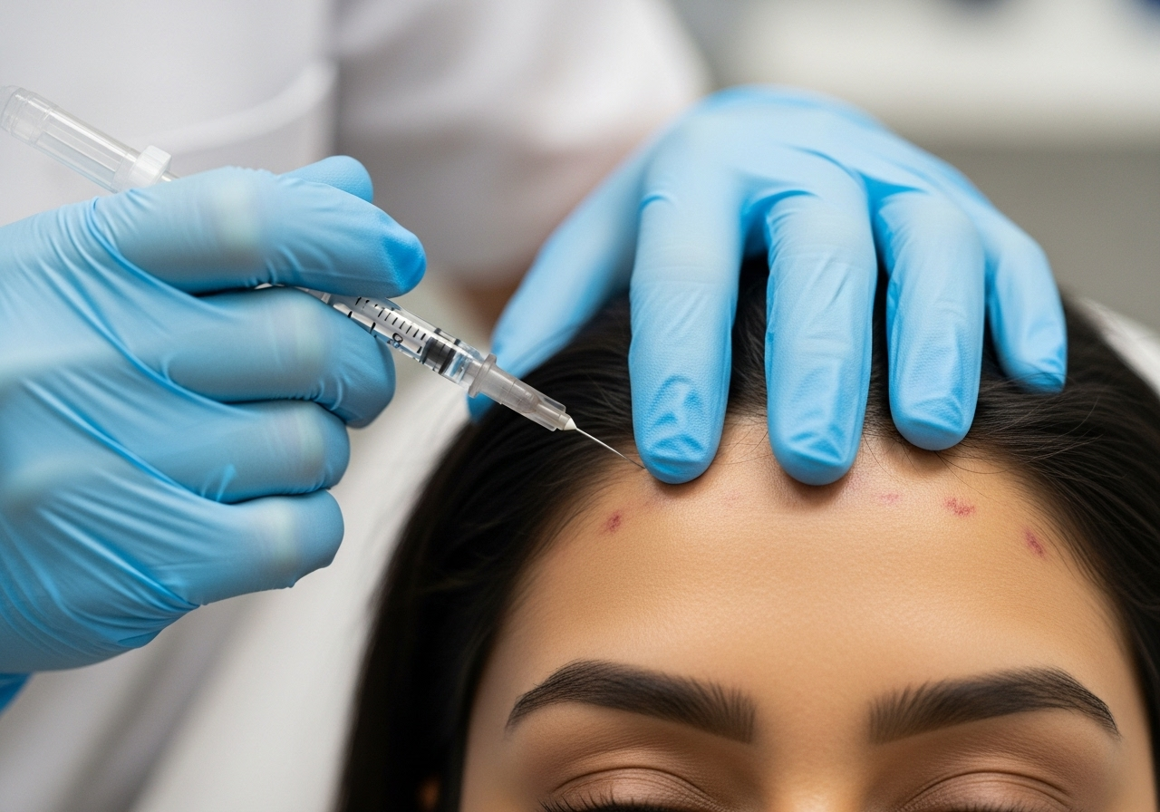 Botox injection treatment for forehead lines on Indian patient