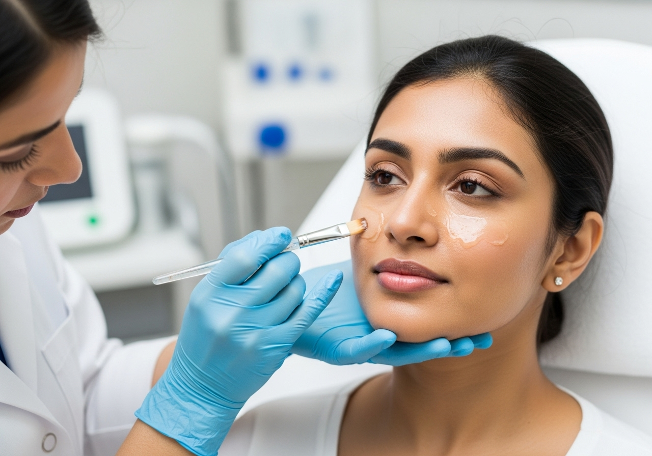 Chemical peel application for skin rejuvenation on Indian skin type