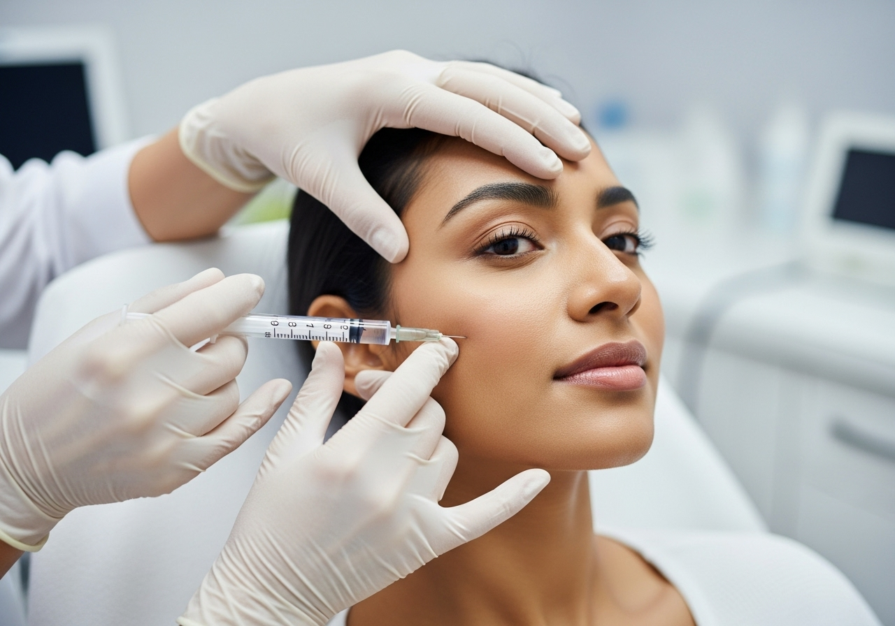 Dermal filler injection for volume restoration on Indian skin